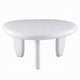 Vayu End Table I 30" Asymmetric I Tri Pebble Legs I High Gloss White