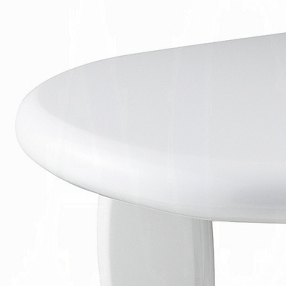 Vayu End Table I 30" Asymmetric I Tri Pebble Legs I High Gloss White
