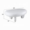 Vayu End Table I 30" Asymmetric I Tri Pebble Legs I High Gloss White