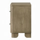 Leky Nightstand | 2 Reeded Drawers | Rounded Corners | Antique Oak Brown