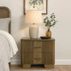 Leky Nightstand | 2 Reeded Drawers | Rounded Corners | Antique Oak Brown
