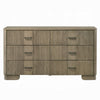 Leky Dresser | 63" | 6 Reeded Drawers | Bar Handles | Antique Oak Brown