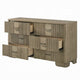 Leky Dresser | 63" | 6 Reeded Drawers | Bar Handles | Antique Oak Brown