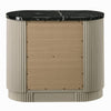 Trex Nightstand | 2 Reeded Drawers w Black Faux Marble Oval Top | Beige