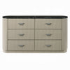 Trex Dresser | 63" | 6 Reeded Drawers w Black Faux Marble Top | Beige
