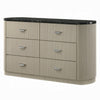 Trex Dresser | 63" | 6 Reeded Drawers w Black Faux Marble Top | Beige