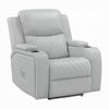 Ely Power Motion Reclining Chair w LED | Light Gray Synthetic Leather