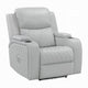 Ely Power Motion Reclining Chair w LED | Light Gray Synthetic Leather