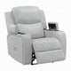 Ely Power Motion Reclining Chair w LED | Light Gray Synthetic Leather
