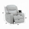 Ely Power Motion Reclining Chair w LED | Light Gray Synthetic Leather