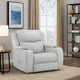 Ely Power Motion Reclining Chair w LED | Light Gray Synthetic Leather