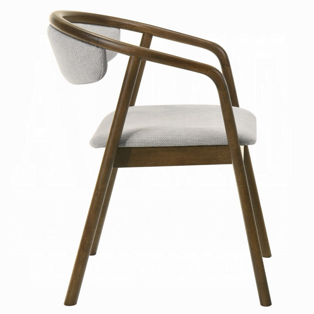 Lina Dining Side Chair | Gray Chenille Seat & Back | Walnut Brown Wood
