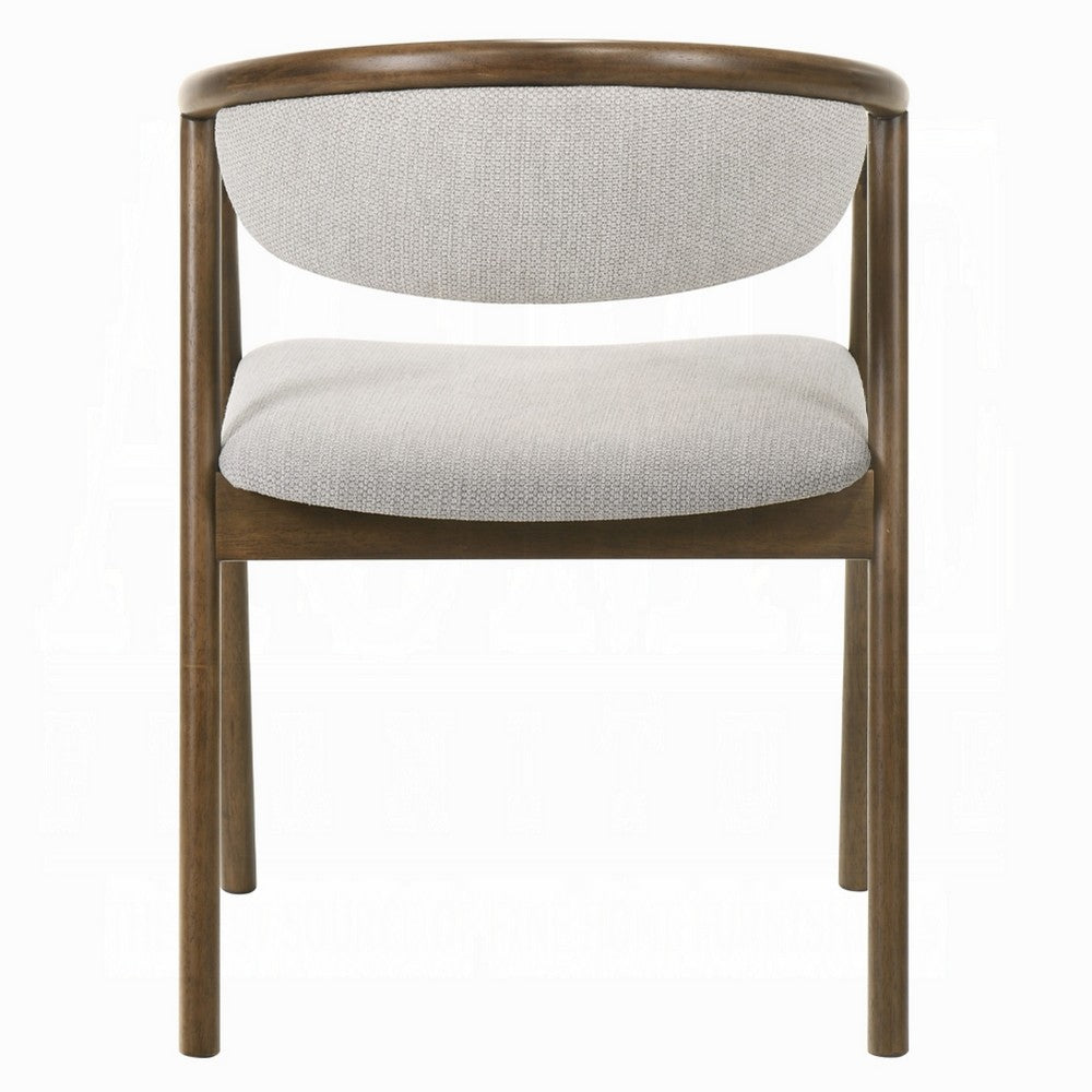 Lina Dining Side Chair | Gray Chenille Seat & Back | Walnut Brown Wood