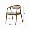 Lina Dining Side Chair | Gray Chenille Seat & Back | Walnut Brown Wood
