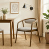Lina Dining Side Chair | Gray Chenille Seat & Back | Walnut Brown Wood