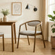 Lina Dining Side Chair | Gray Chenille Seat & Back | Walnut Brown Wood