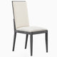 Veny Dining Side Chair Set of 2 | Quilted Gray Synthetic Leather Back