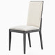 Veny Dining Side Chair Set of 2 | Quilted Gray Synthetic Leather Back