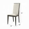 Veny Dining Side Chair Set of 2 | Quilted Gray Synthetic Leather Back