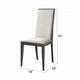 Veny Dining Side Chair Set of 2 | Quilted Gray Synthetic Leather Back