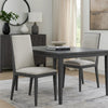 Veny Dining Side Chair Set of 2 | Quilted Gray Synthetic Leather Back