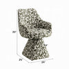 Peny Swivel Accent Chair | Green & White Printed Fabric