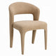 Ladi Dining Side Chair Set of 2 | Light Brown Boucle Open Padded Back