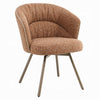 Ladi Dining Side Chair Set of 2 | Rust Orange Boucle | Metal Angled Legs
