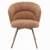 Ladi Dining Side Chair Set of 2 | Rust Orange Boucle | Metal Angled Legs