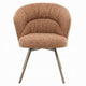 Ladi Dining Side Chair Set of 2 | Rust Orange Boucle | Metal Angled Legs