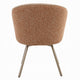 Ladi Dining Side Chair Set of 2 | Rust Orange Boucle | Metal Angled Legs