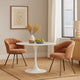 Ladi Dining Side Chair Set of 2 | Rust Orange Boucle | Metal Angled Legs