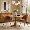 Ladi Dining Side Chair Set of 2 | Rust Orange Boucle | Metal Angled Legs