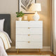 Tyra Tall Dresser Chest | 5 Wave Pattern Drawers w Gold Handles | White