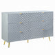 Tyra Dresser | 55" | 6 Wave Patterned Drawers w Gold Handles | Gray
