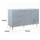 Tyra Dresser | 55" | 6 Wave Patterned Drawers w Gold Handles | Gray
