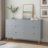 Tyra Dresser | 55" | 6 Wave Patterned Drawers w Gold Handles | Gray