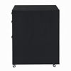 Bard File Cabinet | 3 Drawers w Chrome Metal Handles | Black High Gloss