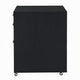 Bard File Cabinet | 3 Drawers w Chrome Metal Handles | Black High Gloss