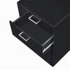 Bard File Cabinet | 3 Drawers w Chrome Metal Handles | Black High Gloss