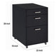 Bard File Cabinet | 3 Drawers w Chrome Metal Handles | Black High Gloss