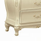 Cheny Wide Dresser | 7 Drawers | Granite Top | Baroque Style Pearl White