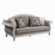 Fil Classic Sofa with 4 Pillow | Button Tufting | Antique White Trim 88"