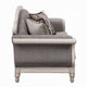 Fil Classic Sofa with 4 Pillow | Button Tufting | Antique White Trim 88"