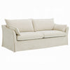 Seya Modern Sofa with 2 Pillow | Beige Linen Plush Cushions | 82"