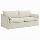 Seya Modern Sofa with 2 Pillow | Beige Linen Plush Cushions | 82"