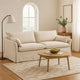 Seya Modern Sofa with 2 Pillow | Beige Linen Plush Cushions | 82"