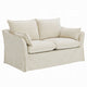 Seya Modern Loveseat with 2 Pillow | Beige Linen Plush Cushions | 58"