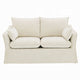 Seya Modern Loveseat with 2 Pillow | Beige Linen Plush Cushions | 58"