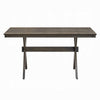 Meya Dining Table | 59" Rectangular Top | Farmhouse Frame | Gray Wood